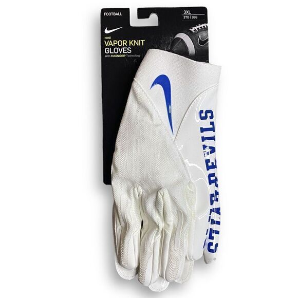 Nike Vapor Jet Football Gloves Duke Blue Devils DX4925-132 White Blue size 3XL - Picture 1 of 6